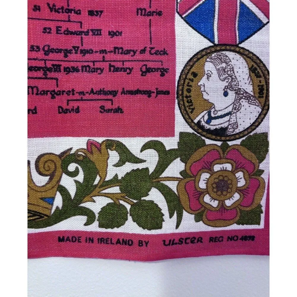 The Royal Lineage Tea Towel by Ulster Made in Ireland #4898 Irish Linen.